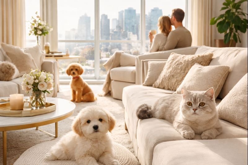 Ethical pet breeding with toy poodles, maltipoo puppies and British shorthair kittens raised in a loving home environment